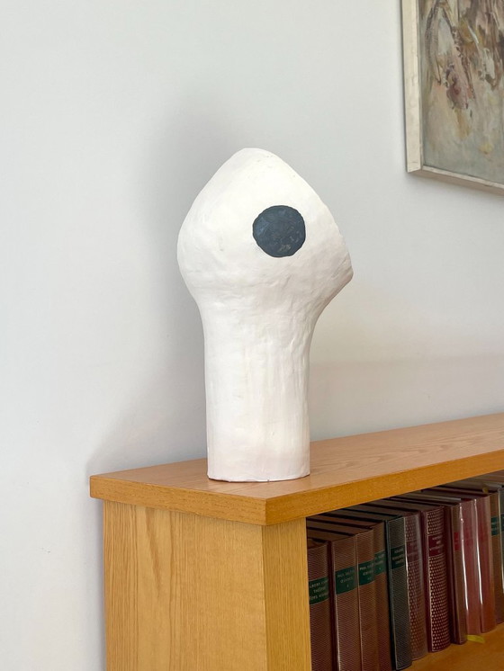 Image 1 of French contemporary ceramic lamp, "Pierrot lunaire" by Renzo Maar