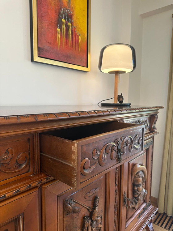 Zeldzaam Spaans HIDALGO Dressoir, Handgesneden Massief Hout, Vintage – Hidalgo Fundex, Wood (photo 3 of 7)