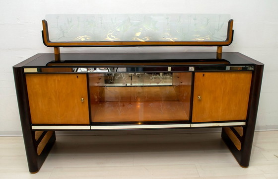 Image 1 of Osvaldo Borsani Mid-Century Modern Italian Walnut and Maple Sideboard, 1950s