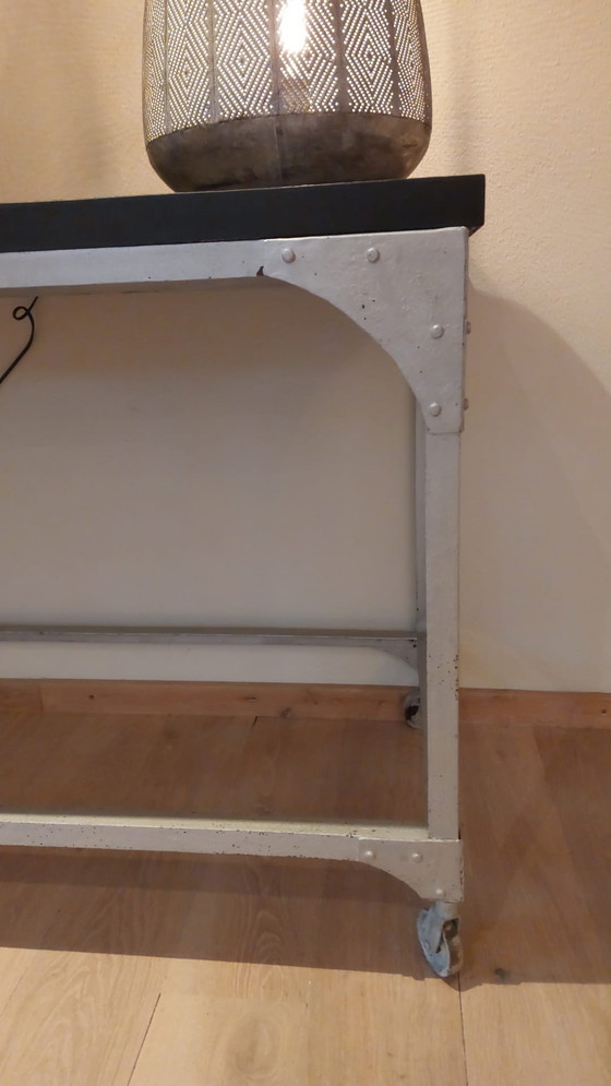 Image 1 of Industrial Vintage Side Table with Character!