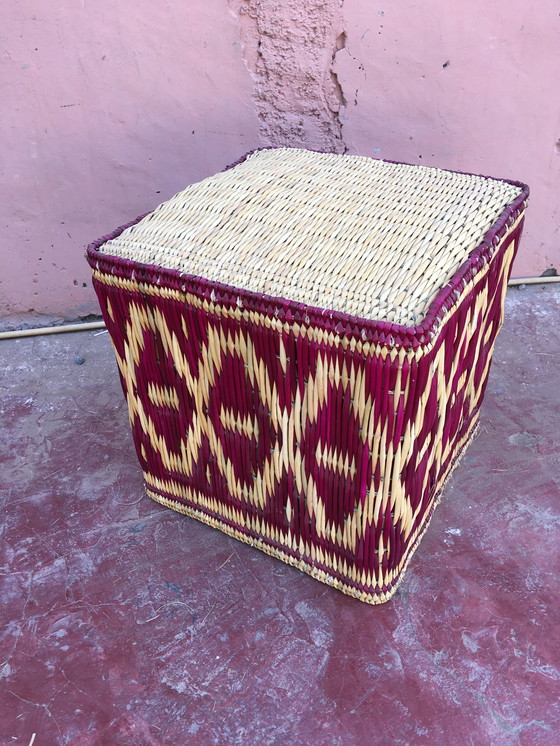 Image 1 of HANDCRAFTED WICKER POUFFE