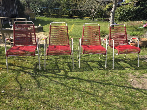Set de quatre chaises d'extérieur Mauser Spaghetti Retro