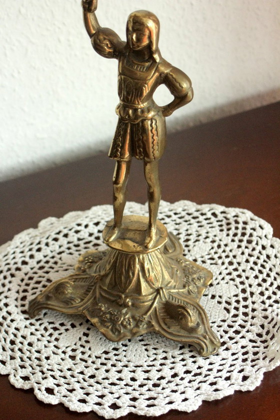 Image 1 of 2 heavy candelabra/candlestick brass with 5 arms as a set