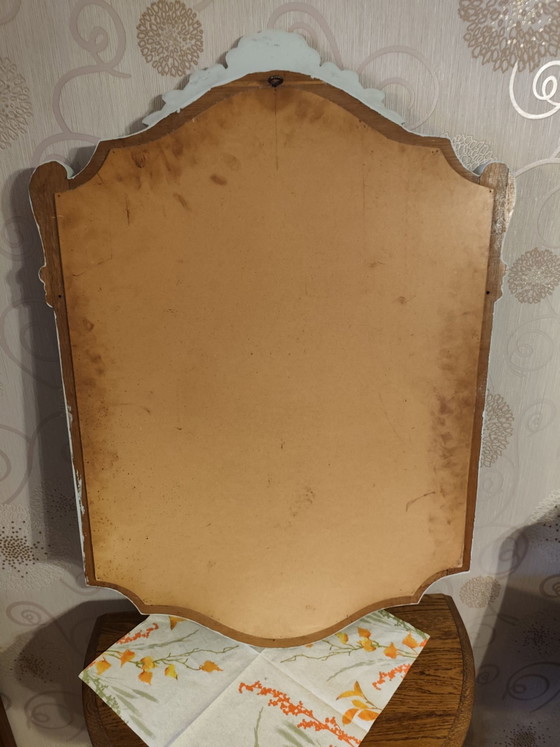 Miroir vintage baroque à fronton, Verre, Bois, Gris (photo 8 sur 8)