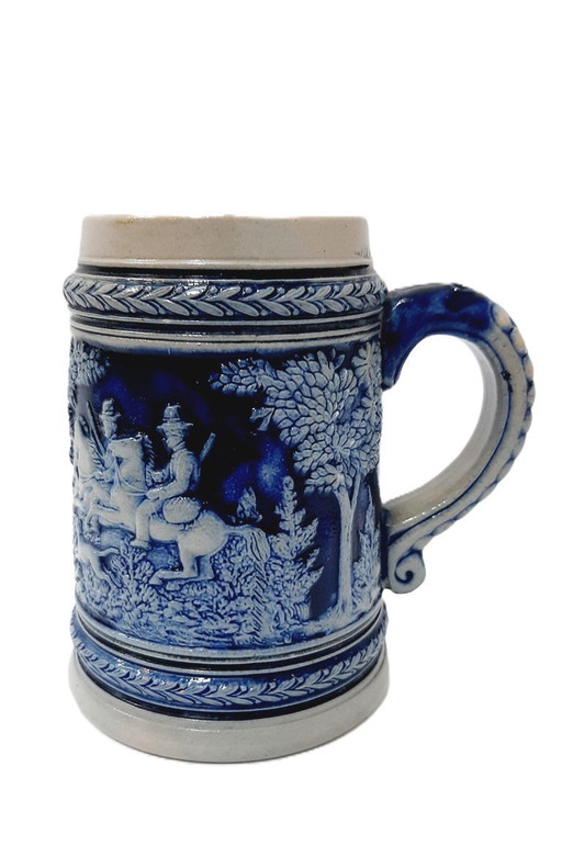 Boccale da birra tedesco in ceramica d'epoca