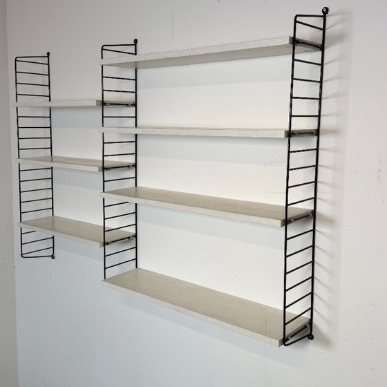 Image 1 of Vintage wall rack Nisse Strinning with 7 white shelves