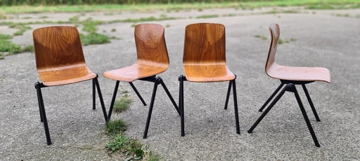 4X Galvanitas Thur Op Seat Chairs d'école