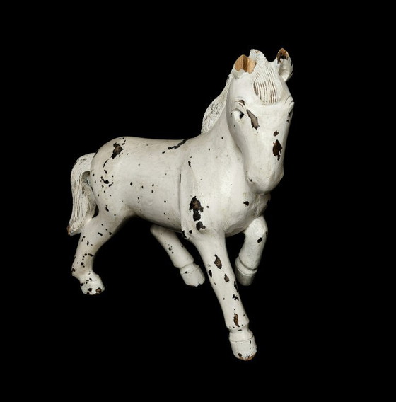 Image 1 of Cavallo in legno intagliato – Arte popolare – Francia/Svizzera, circa 1880