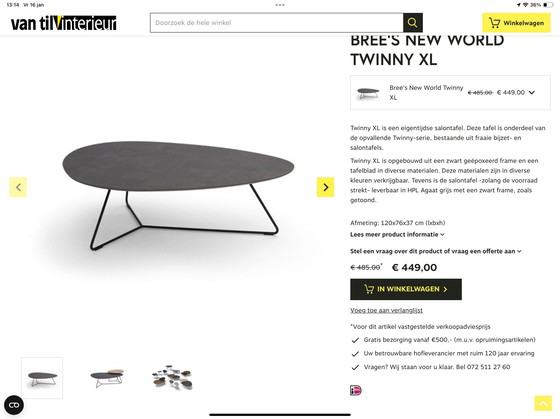 Image 1 of Bree’s new world BV Twinny coffee table.
