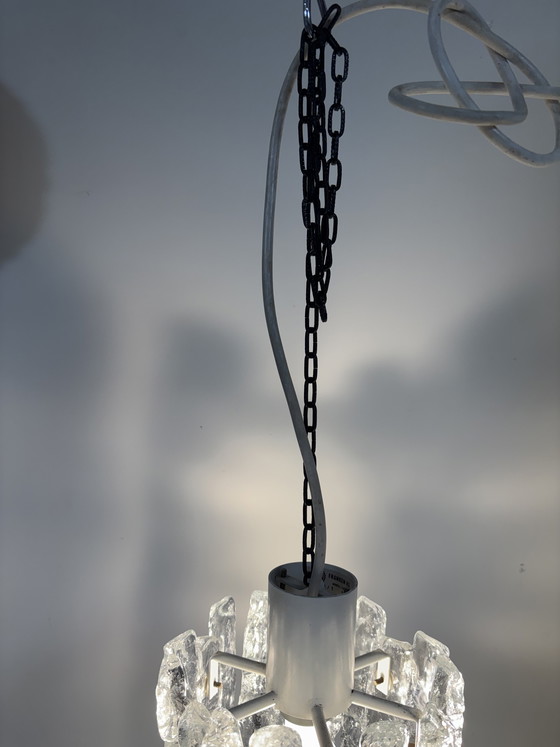 Image 1 of Ijsglas hanglamp van Kalmar Franken, geproduceerd in Oostenrijk gedurende de jaren 60