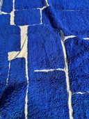 Moroccan Blue Beni Mrirt Rug 300x340 cm - Handmade Wool Rug Blue Geometric Area Rug - Luxury Berber Rug Modern Designer Carpet