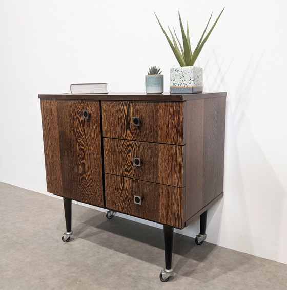 Image 1 of Vintage Wenge Chest of Drawers on Castors
