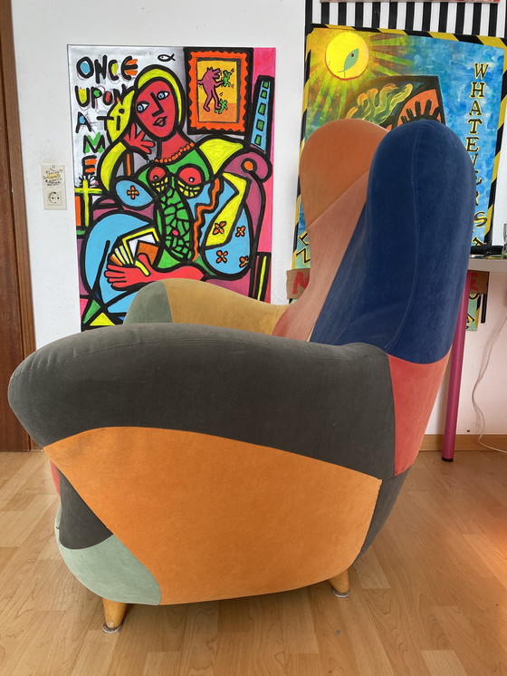 Image 1 of Javier Mariscal Sessel "Alexandra" Alcantara Leder Ontwerp