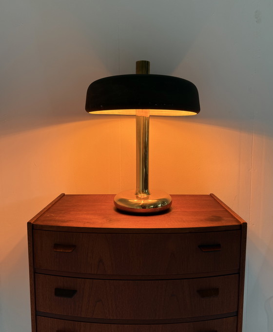 Image 1 of 2x messing tafellamp, Heinz Fw Stahl, Hillebrand '70