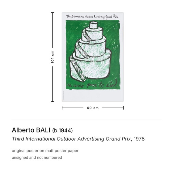 Affiche d'Alberto Bali, troisième Grand Prix international de la publicité extérieure, 1978 – Paper (photo 3 of 5)