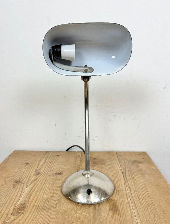 Image 1 of Lampada da tavolo vintage in smalto verde, anni '50