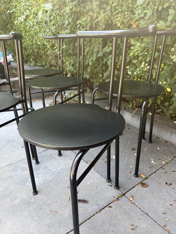 6 Vintage Postmodern Italy Chairs 1980s – Dining chairs, Metal (photo 4 of 15)