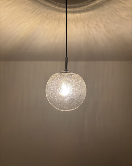 Image 1 of Vetro anni &#39;60, Limburgo, Lampada vintage di metà secolo, Vetro a bolle, Lampada a sospensione, Germania, Minimalismo, Era s