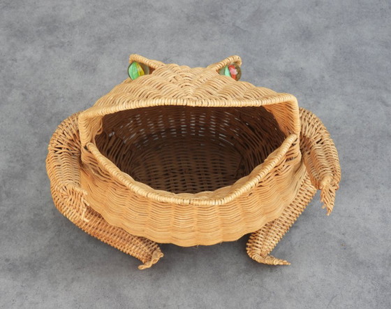 Panier Grenouille en Osier Français Olivier Cajan, circa 1970 – Porte-revues, Glass (photo 4 of 9)