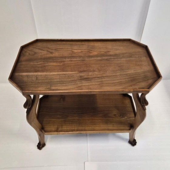 Image 1 of Consolle vintage in stile Art Déco e Art Nouveau con cigni e artigli di leone.