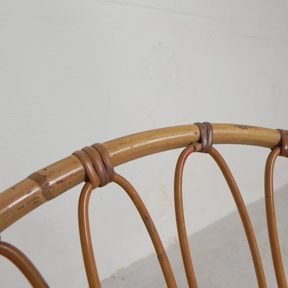 Image 1 of Juego de 2 sillas infantiles de ratán y bambú Rohe Noordwolde, años 50