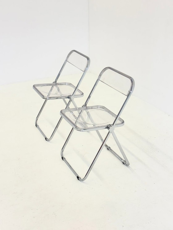 Image 1 of Set of 2 Plia Folding Chairs by Giancarlo Piretti for Anonima Castelli