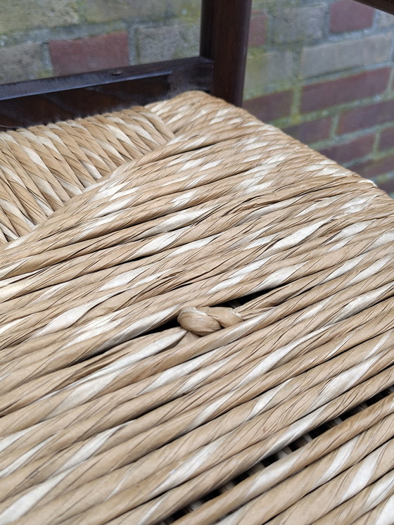 Image 1 of Retro vintage chairs with wicker 70s Pastoe