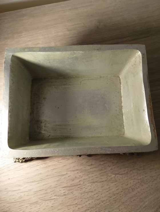 Image 1 of Rocco-style jewelry box in solid silvered spelter, signature