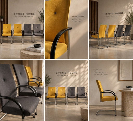 Set 4 Fritz Hansen Independence | Burkhard Vogtherr – bureaustoelen, Cotton (photo 2 of 8)