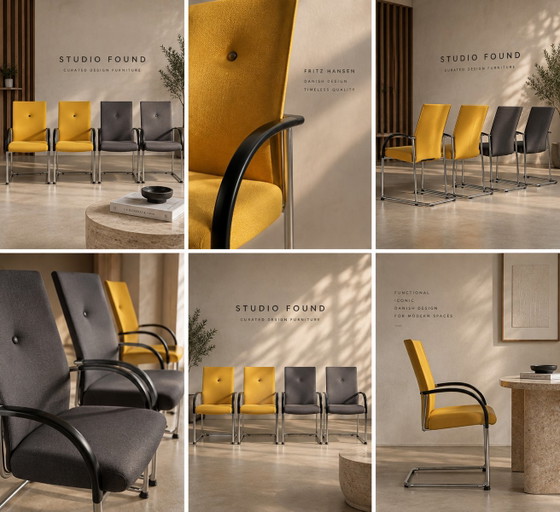 Set 4 Fritz Hansen Independence | Burkhard Vogtherr – Office chairs, Cotton (photo 2 of 8)
