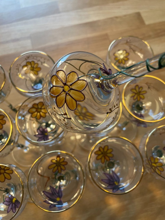 Set di 12 bicchieri da liquore Paul Nagel serie Tiffany dipinti a mano vintage – Bicchieri e caraffe, Glass (photo 7 of 16)