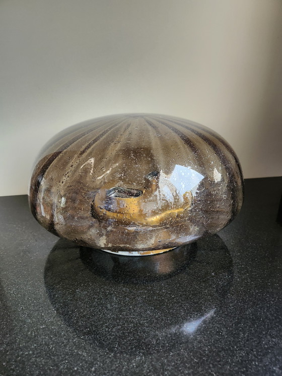 Image 1 of Lampada da soffitto in vetro fumé vintage XXL