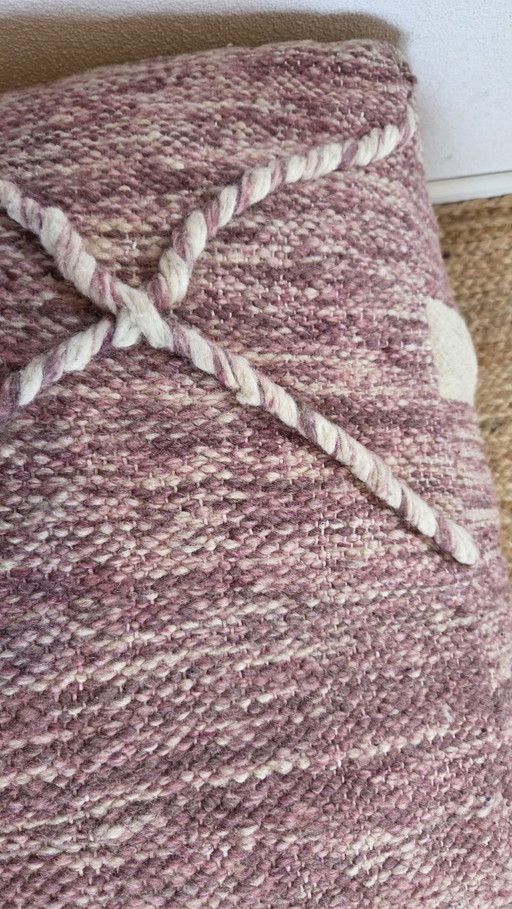 Kelim Berber pouf, vintage handmade seat cushion