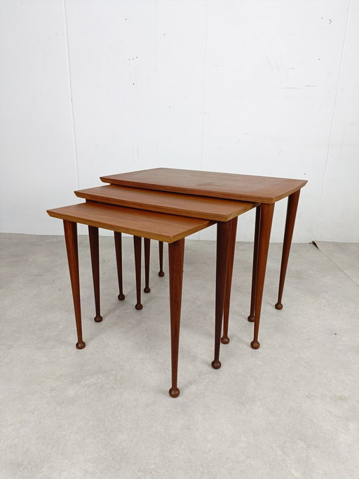 Tables gigognes vintage Mimiset Teck #Rotundumvintage