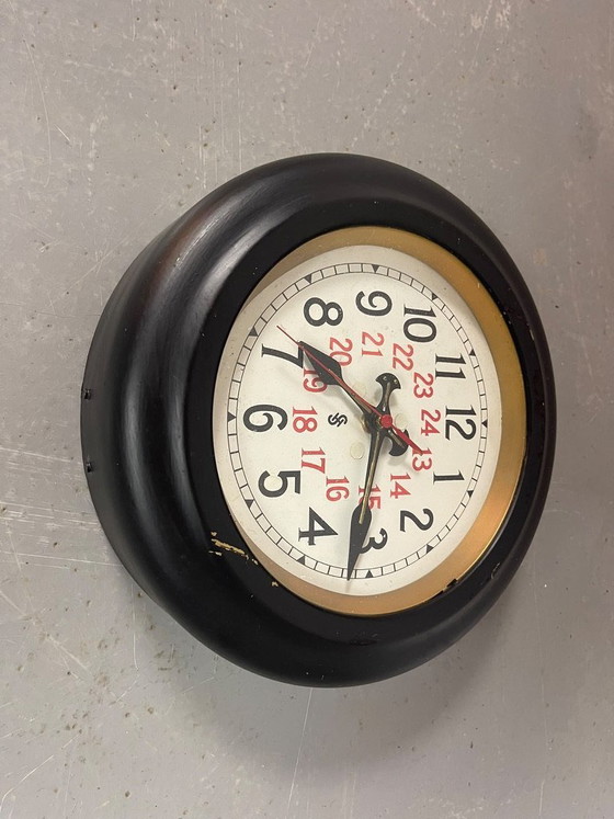 Raro Orologio da parete Bauhaus Siemens Halske 24 ore. Germania, anni '30. Rif. DO2001 – Glass (photo 12 of 15)