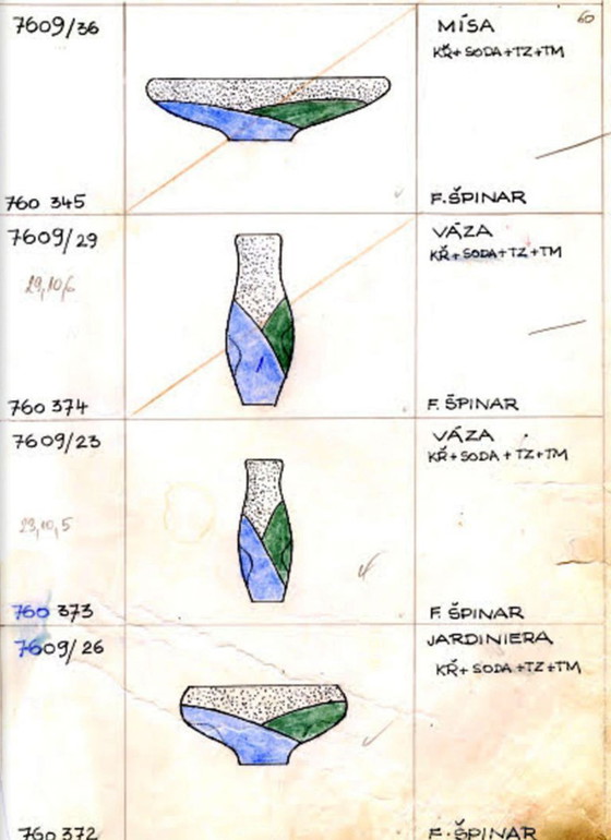 Image 1 of Jarrón de vidrio artístico de la década de 1970 de Frantisek Spinar - Modelo 7609/23