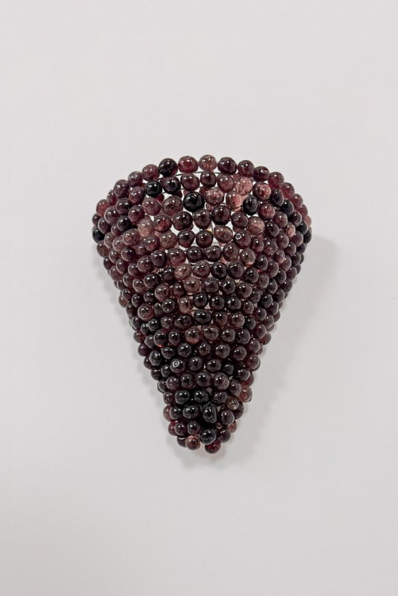 Pair of vintage glass bead Wall lights, France 1970, Purple, Design (photo 4 of 5)