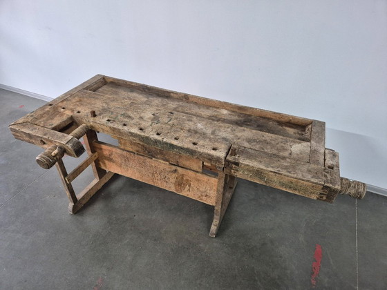 Antieke Vintage Timmermanswerkbank – Tuintafels, Wood (photo 5 of 21)