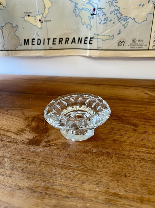 Kleine glazen kaarsenhouder