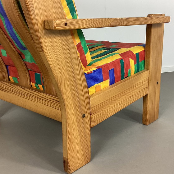 Image 1 of Poltrona lounge vintage anni Settanta in pino, poltrona relax