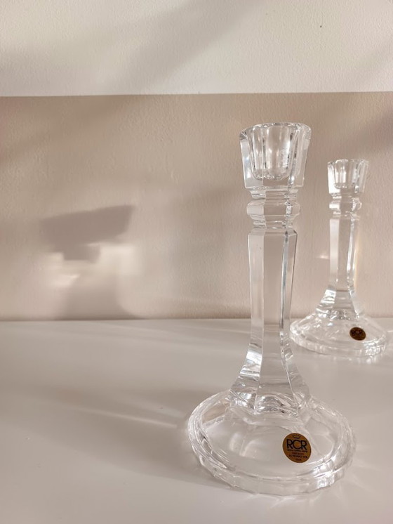 Image 1 of Royal Crystal Rock, Italia, 24%, set di 2 candelieri in cristallo al piombo. Vintage.
