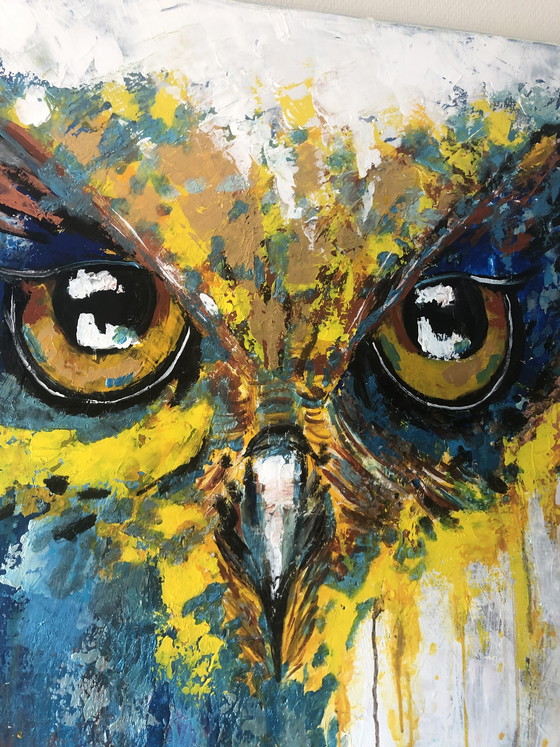 Image 1 of Abstract painting owl