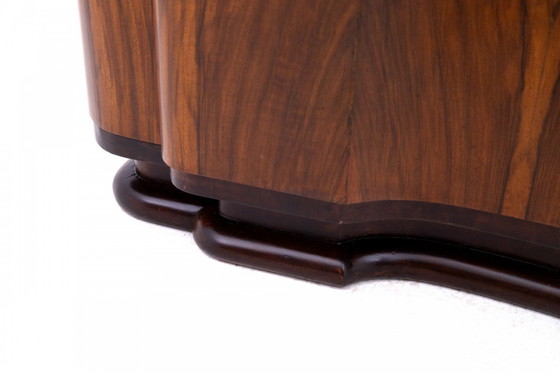 Image 1 of Art Deco walnut commode cabinet, Western Europe, mid-20th century.