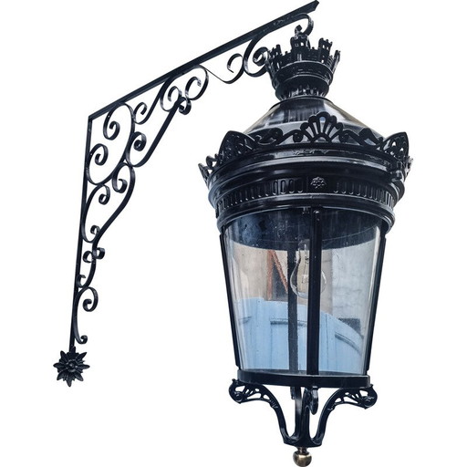 Paar vintage lantaarns "Rue de la Paix" voor Claude Lefebvre, 1980