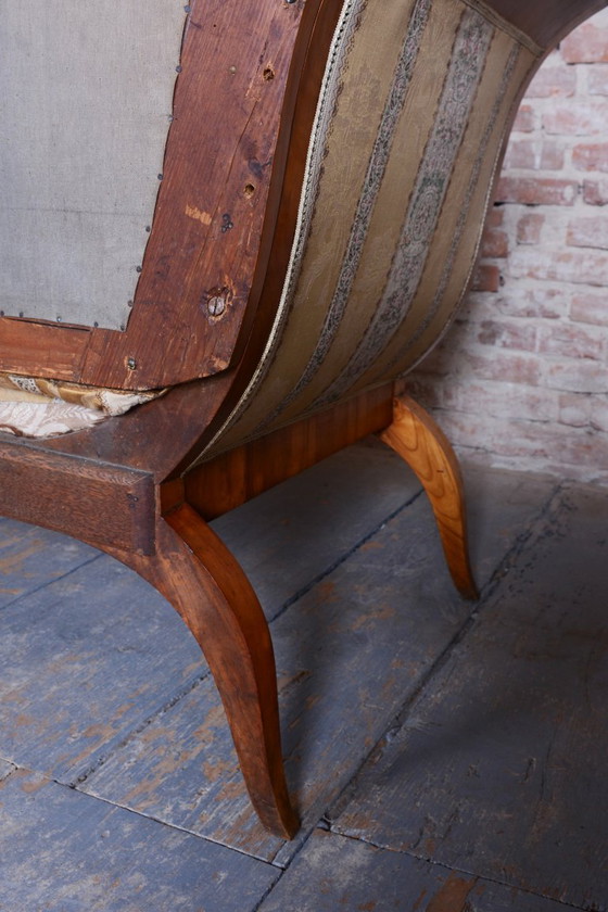 Restored Biedermeier Sofa, by Josef Danhauser, Cherry Wood, Austria, 1820s – Textile (photo 8 of 13)