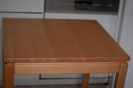 Image 1 of Table de salle à manger en hêtre de conception danoise fabriquée par "Brødrene Andersen", années 1960