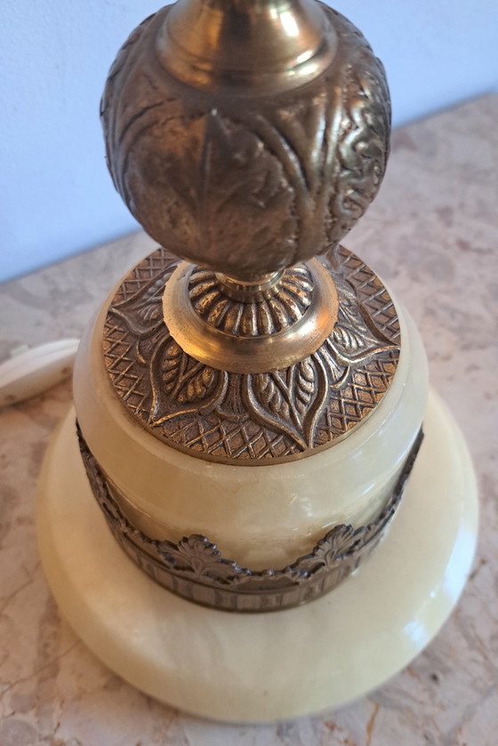 Image 1 of 2x lamp base vintage Alabaster Herna