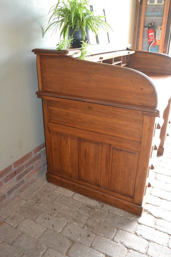 Image 1 of Antiker Art-Deco-Schreibtisch, Sekretär aus Eiche.