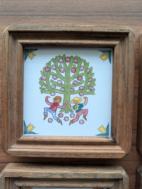 Westraven Ceramics (4 tiles) The Four Seasons – Wall decoration, Wood (photo 4 of 7)
