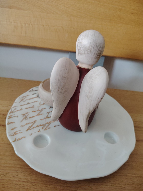 Image 1 of Valentino Engel Sarah sitzend m. Schale (seltener Teelichthalter) 